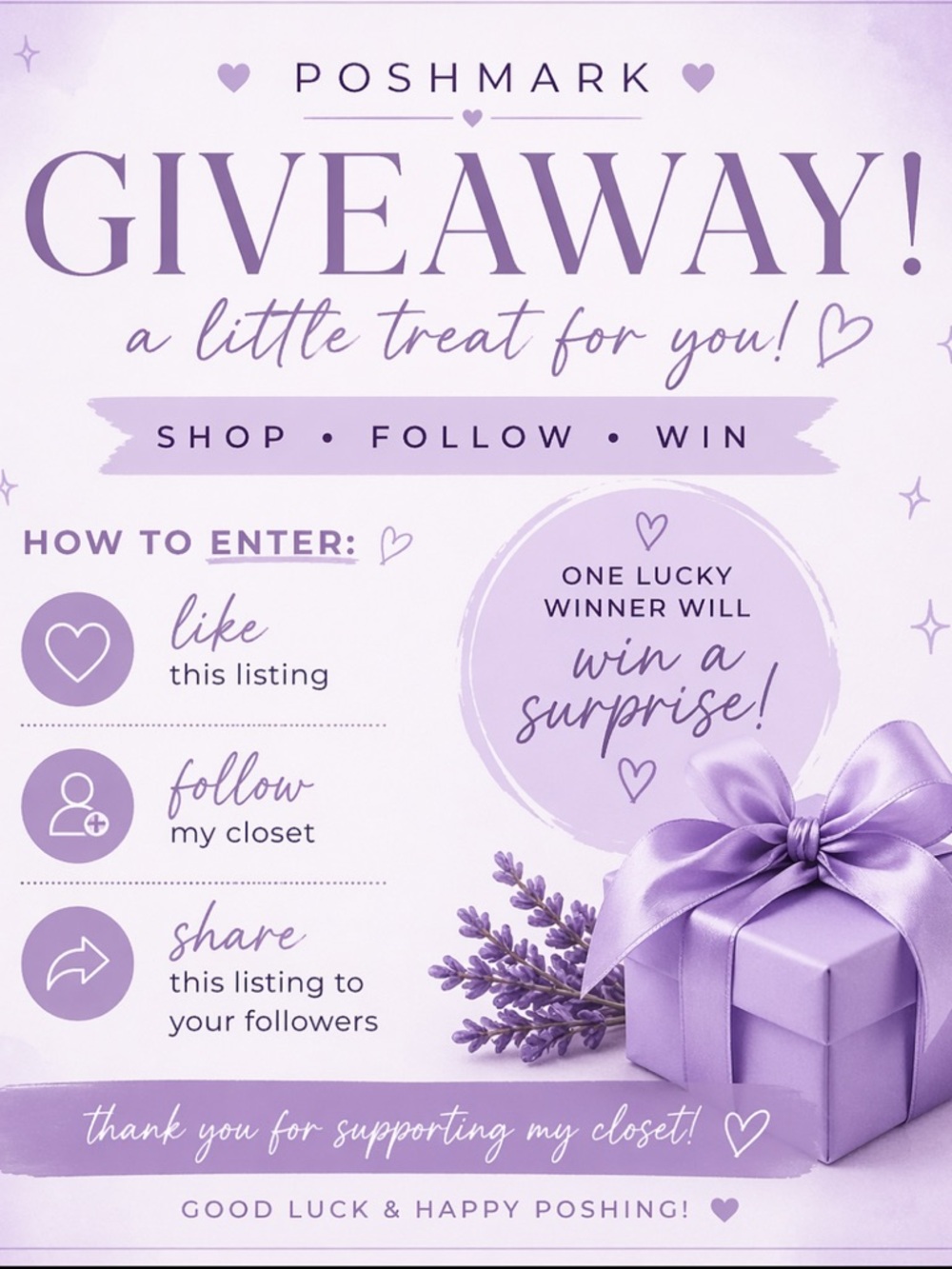 Giveaway listing-
